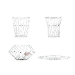 Set of Two Kikkerland Wire Collapsible Baskets Silver NWT